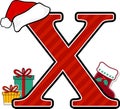 Capital letter x with christmas design elements