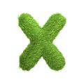 Capital letter X shaped from lush green grass, isolated on a white background Royalty Free Stock Photo