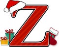 Capital letter z with christmas design elements