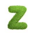 Capital letter Z shaped from lush green grass, isolated on a white background Royalty Free Stock Photo