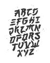 Capital letters of the English alphabet, drawn with a brush by hand. A unique Japanese-style font