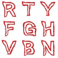 Capital letters of red color