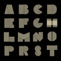 Capital letters set. Made of parallel strips. Royalty Free Stock Photo