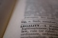 Closeup of the word legality Royalty Free Stock Photo