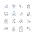 capital management line icons collection. Investment, Risk, Growth, Finance, Planning, Portfolio, Assets vector and