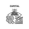 Capital Money Vector Concept Black Illustration Royalty Free Stock Photo
