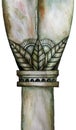 A capital with plant elements. Drawing of a column of the ancient world.