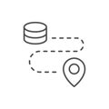 Capital relocation line outline icon