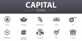 Capital simple concept icons set