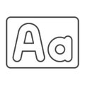 Capital and small letter a, upper and lower case thin line icon, letters concept, alphabet vector sign on white