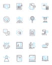 Capital structure linear icons set. Equity, Debt, Financing, Assets, Liabilities, Leverage, Bonds line vector and Royalty Free Stock Photo