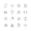 Capital venture line icons collection. Funding, Investment, Startups, Risk, Growth, Equity, Innovation vector and linear