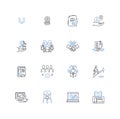 Capitalism line icons collection. Profit, Competition, Innovation, Efficiency, Wealth, Inequality, Markets vector and