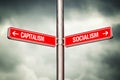 Capitalism or Socialism concept Royalty Free Stock Photo