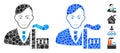 Capitalist Oligarch Mosaic Icon of Round Dots Royalty Free Stock Photo