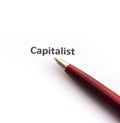 Capitalist with pen