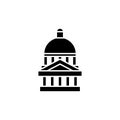 Capitol black icon concept. Capitol flat vector symbol, sign, illustration. Royalty Free Stock Photo