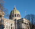 Capitol Building against blue sky, Harrisburg, Pennsylvania Royalty Free Stock Photo