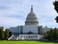 Capitol Building Dome with flying flag while under renovation