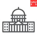 Capitol Building line icon, USA and congress, washington capitol sign vector graphics, editable stroke linear icon, eps Royalty Free Stock Photo