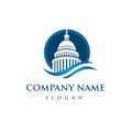 Capitol building logo. Government icon. Premium design.