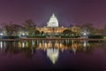 Capitol Building at Night Construction - Washington, D.C. Royalty Free Stock Photo