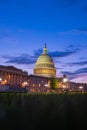 Capitol building at sunset, Capitol Hill, Washington DC. American Congress. Royalty Free Stock Photo