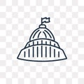 Capitol Building vector icon isolated on transparent background, linear Capitol Building transparency concept can be used web and