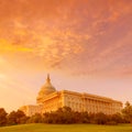 Capitol building Washington DC sunset US congress Royalty Free Stock Photo