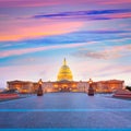 Capitol building Washington DC sunset US congress Royalty Free Stock Photo