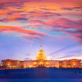 Capitol building Washington DC sunset US congress Royalty Free Stock Photo
