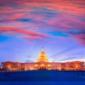 Capitol building Washington DC sunset US congress Royalty Free Stock Photo