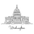 Washington continuous line vector illustration Royalty Free Stock Photo