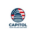 Capitol building logo design Royalty Free Stock Photo