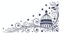 Capitol Dome Building Corner Decoration, vector design Generative AI Royalty Free Stock Photo
