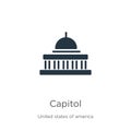 Capitol icon vector. Trendy flat capitol icon from united states collection isolated on white background. Vector illustration can Royalty Free Stock Photo