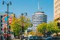 The Capitol Records Building, also known as the Capitol Records Tower, a 13-story tower building in Hollywood, Los Angeles Royalty Free Stock Photo