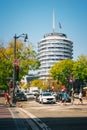 The Capitol Records Building, also known as the Capitol Records Tower, a 13-story tower building in Hollywood, Los Angeles Royalty Free Stock Photo