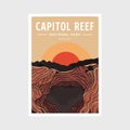 Capitol reef National Park poster vector illustration design Royalty Free Stock Photo