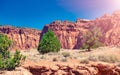 Capitol Reef National Park, Utah. Red rocks under a blue summer sky Royalty Free Stock Photo