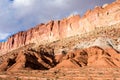 Capitol Reef scenery at sunset, views along the scenic drive following the Waterpocket Fold Royalty Free Stock Photo