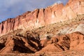 Capitol Reef scenery at sunset, views along the scenic drive following the Waterpocket Fold Royalty Free Stock Photo