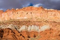 Capitol Reef scenery at sunset, views along the scenic drive following the Waterpocket Fold Royalty Free Stock Photo