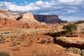 Capitol Reef scenery at sunset, views along the scenic drive following the Waterpocket Fold Royalty Free Stock Photo