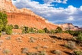 Capitol Reef scenery at sunset, views along the scenic drive following the Waterpocket Fold Royalty Free Stock Photo