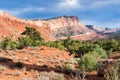 Capitol Reef scenery at sunset, views along the scenic drive following the Waterpocket Fold Royalty Free Stock Photo