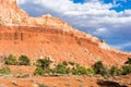 Capitol Reef scenery at sunset, views along the scenic drive following the Waterpocket Fold Royalty Free Stock Photo