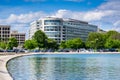 The Capitol reflecting pool and modern building in Washington, DC Royalty Free Stock Photo