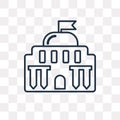 Capitol vector icon isolated on transparent background, linear C