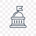 Capitol vector icon on transparent background, linear C